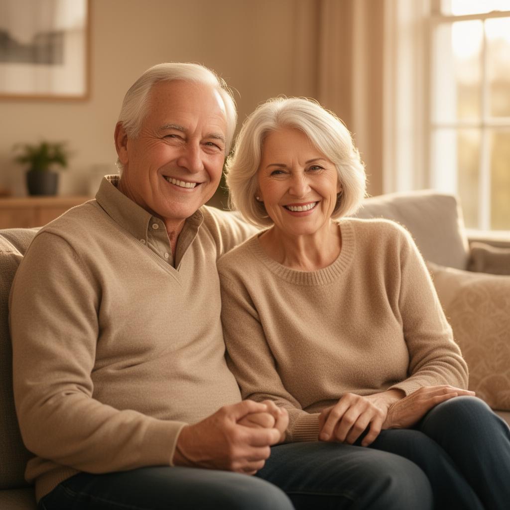 senior couple reviewing life insurance options together
